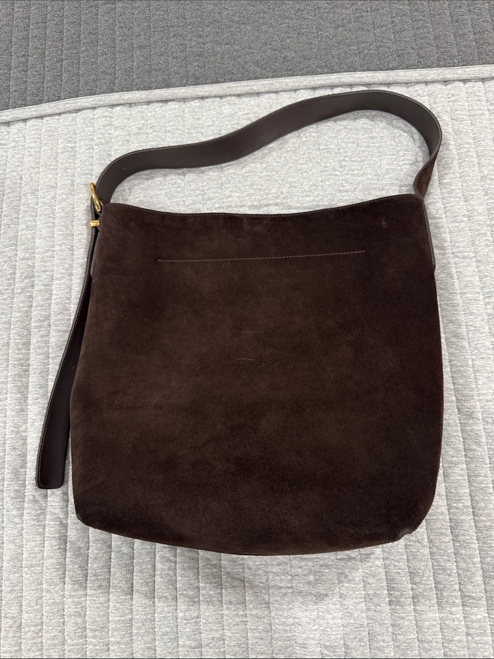 Madewell The Essential Bucket Tote in Dark Carob genuine suede leather - Picture 5 of 12